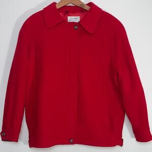 Peter James Wool & Cashmere Jacket - Size‎ Women's M - Vibrant Red & Fabulous!